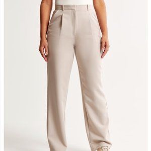 Abercrombie White Tailored Relax Straight Pant